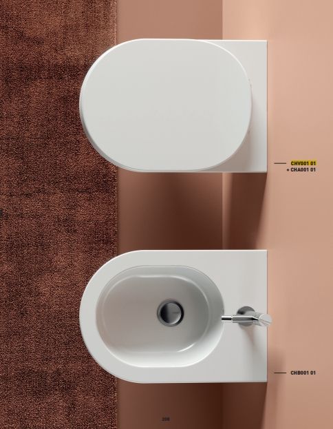 Биде повдесное ARTCERAM CHIC CHB001 17 00 530 мм х 380 мм, с отверстием под смеситель, с переливом, с креплением, чёрный матовый