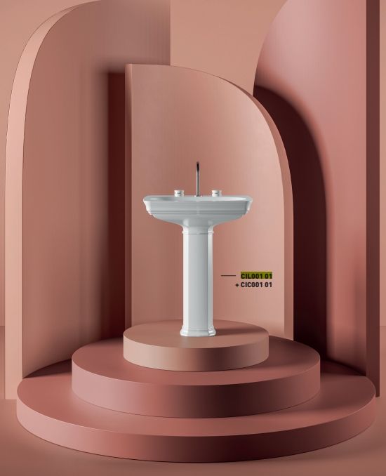 Пьедестал для раковины ARTCERAM CIVITAS CIC001 01 00 230 мм х 630 мм, белый глянцевый