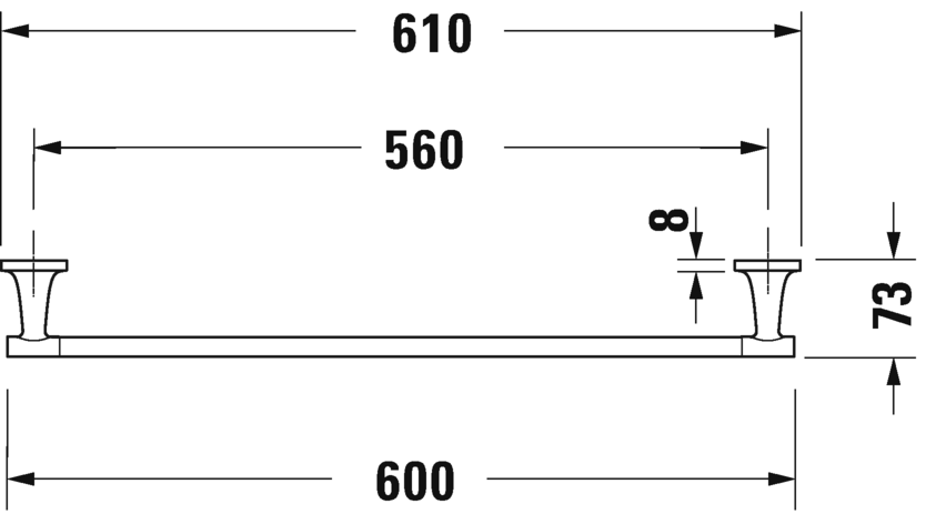 Полотенцедержатель Duravit Starck T 0099421000 хром