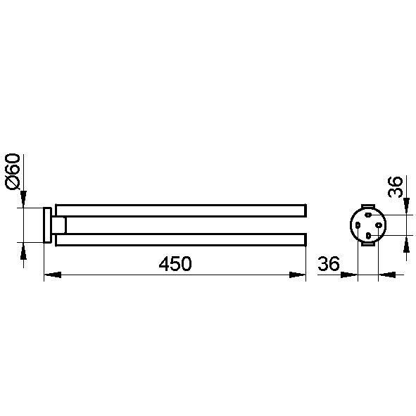 Полотенцедержатель Keuco Edition 90 19018 010000  двойной, поворотный, хром 45 см
