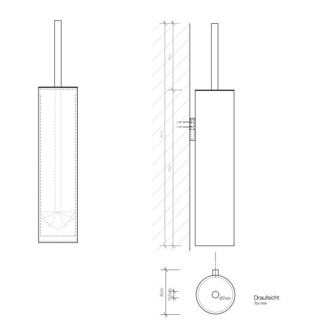 Подвесной туалетный ёршик DECOR WALTER Mikado MK WBG 0521376 цвет Stainless Steel Matt