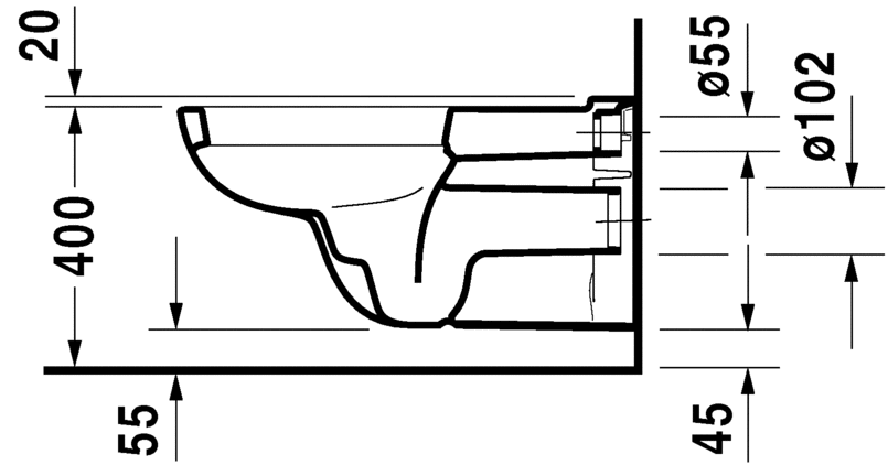 Подвесной унитаз Duravit D-Code 22280900002 70 см для инвалидов