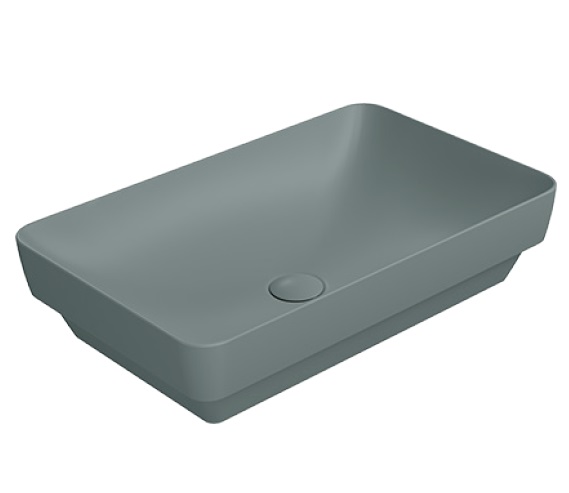 Раковина накладная GSI PURA 883704 600 мм х 380 мм, без отверстия под смеситель, без перелива, цвет Agave Matte