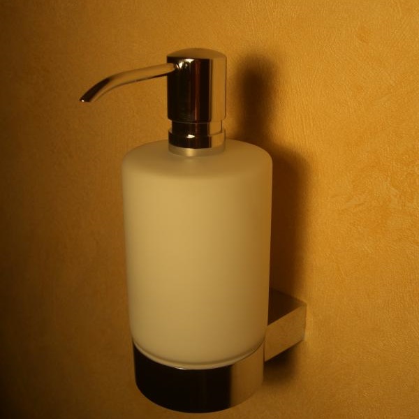 Дозатор жидкого мыла подвесной хрусталь матовый KEUCO PLAN 14953 179000 Алюминий анодированный/Хром