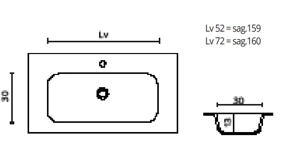 Раковина со столешницей встраиваемая сверху BMT BLUES 4.0 801811140010.4  1410х10х504 мм, с отверстием под смеситель, без перелива, Satin Snow Glass