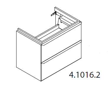 Тумба подвесная  Laufen  Space  4.1016.2.160.103.1 63,5 см,  под раковину Val  8.1028.4, 2 ящика, цвет темный вяз, ручки коричневый алюминий