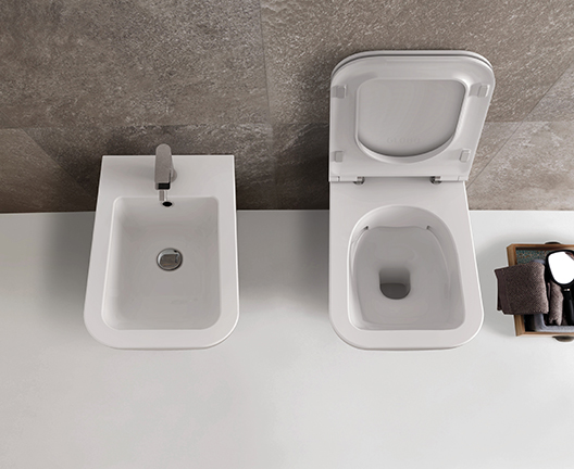 Унитаз подвесной безободковый GLOBO STONE STS05AR 360 мм х 520 мм, с креплением, чёрный матовый