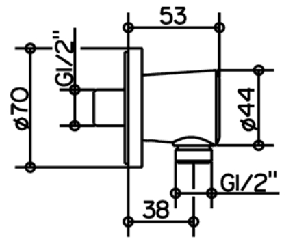 РАСПРОДАЖА Шланговое подсоединение KEUCO Edition Palais 54047 010000 Хром