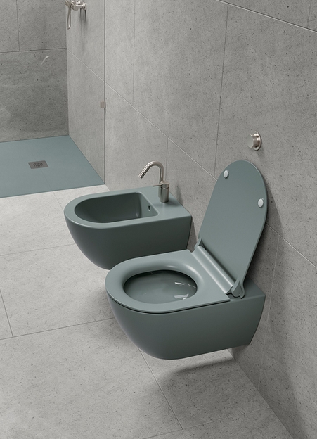 Унитаз подвесной безободковый GSI PURA 8815FR504 550 мм х 360 мм, с Swirlflush 2.0, с крепежом, цвет Agave Matte (старый артикул 881504 / 8815FR204)