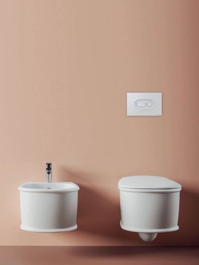 Клавиша смыва ARTCERAM ATELIER 702.000.05   245х163 мм, 2 режима, с антибактериальным покрытием, белый глянцевый