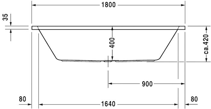 Акриловая встраиваемая ванна Duravit D-Code 700101000000000 1800 х 800