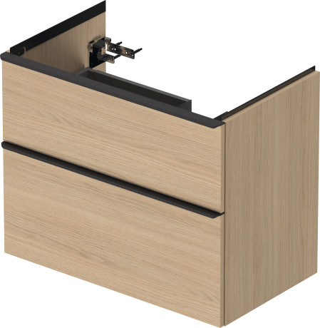 Тумба подвесная под раковину DURAVIT D-Neo DE435803030 784 мм х 452 мм, с выдвижным ящиком и выдвижным отделением, натуральный дуб