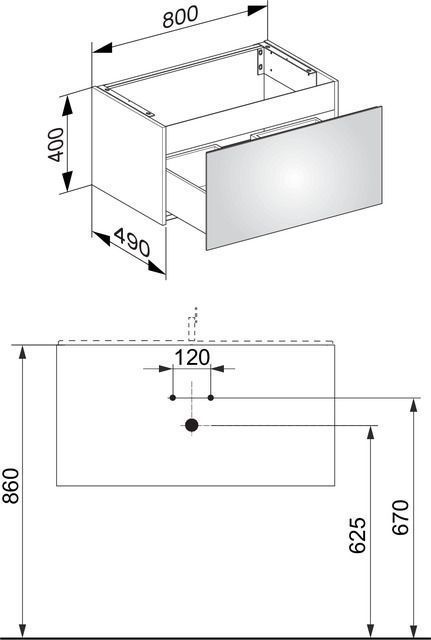 Тумба под умывальник Keuco Plan 32961 140000 корпус лак матовый трюфель, фасад стекло глянцевый трюфель