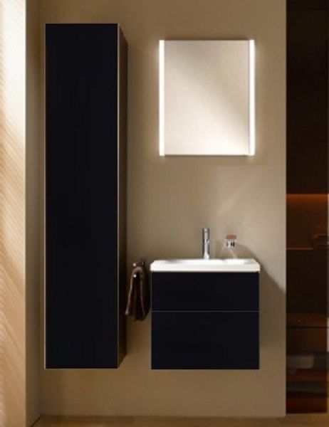 Тумба под умывальник Keuco Royal Reflex  34090 570001 корпус матовый лак/фасад стекло черный