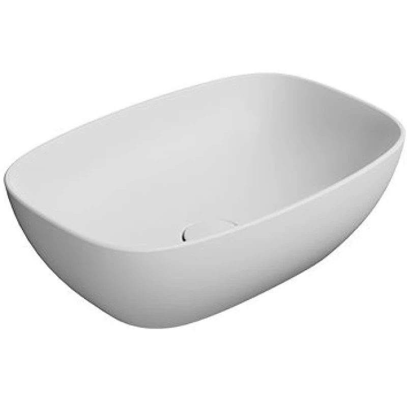 Раковина-чаша накладная овальная GSI NUBES 978409 500 мм х 350 мм, без отверстия под смеситель, без перелива, цвет Белый матовый