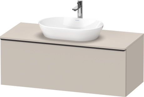 Тумба подвесная под раковину DURAVIT D-Neo DE494909191 1200 мм х 550 мм, с 1 выдвижным ящиком и консолью, серо-коричневый матовый