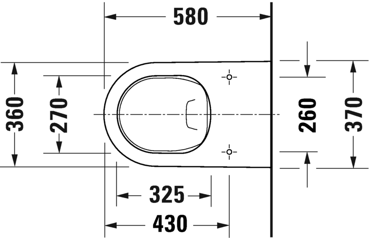 Унитаз напольный приставной Duravit White Tulip 2001090000 370 мм х 580 мм, с вертикальным смывом,  с HygieneFlush, без смывного края, с креплением, белый