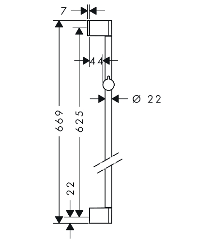 Душевая штанга для душа HANSGROHE Unica Croma 26505000 650 мм, цвет Хром