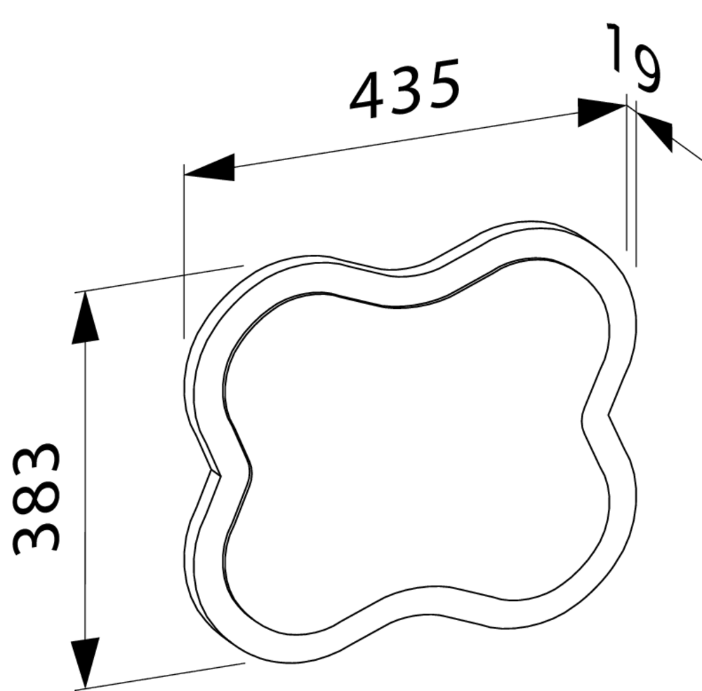 Зеркало-цветок  Laufen  Florakids   4.6160.1.003.469.1 435х383х20 мм, красная рамка
