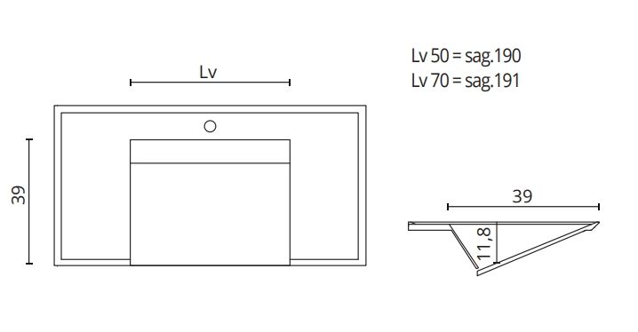 Раковина со столешницей BMT IKON TRIA RIM 870811124020191B022DK4   1240х22х502 мм, с отверстием под смеситель, с бортиком, цвет белый матовый
