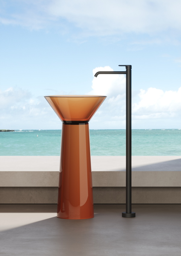 Раковина напольная из полимера DEA DESIGN Pedestal Basin DD2022 480 R6 480 мм х 480 мм х 900 мм, с донным клапаном, цвет Classic Green R6