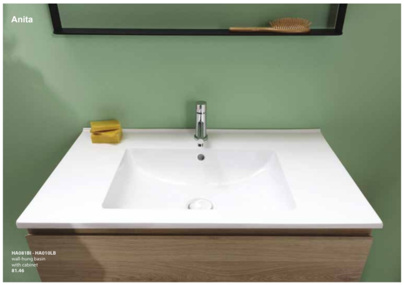 Тумба подвесная GLOBO ANITA HA010BO 450 мм х 800 мм, c двумя выдвижными ящиками, белый матовый