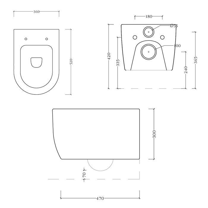 Подвесной унитаз безободковый прямоугольный ARTCERAM А16 ASV006 01 00 520 мм х 360 мм, с покрытием Saniglaze, с креплением, цвет Белый глянцевый