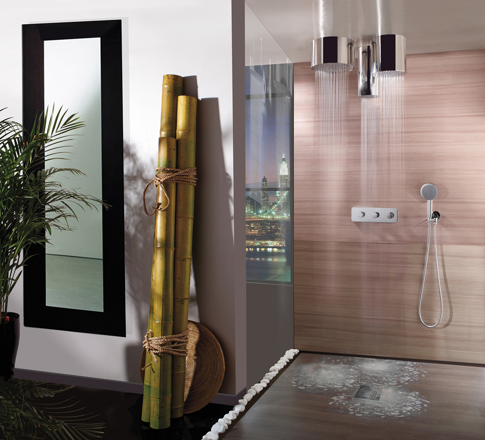 Верхний душ потолочный Bossini Oki Inox 1 режим H80410.030 хром