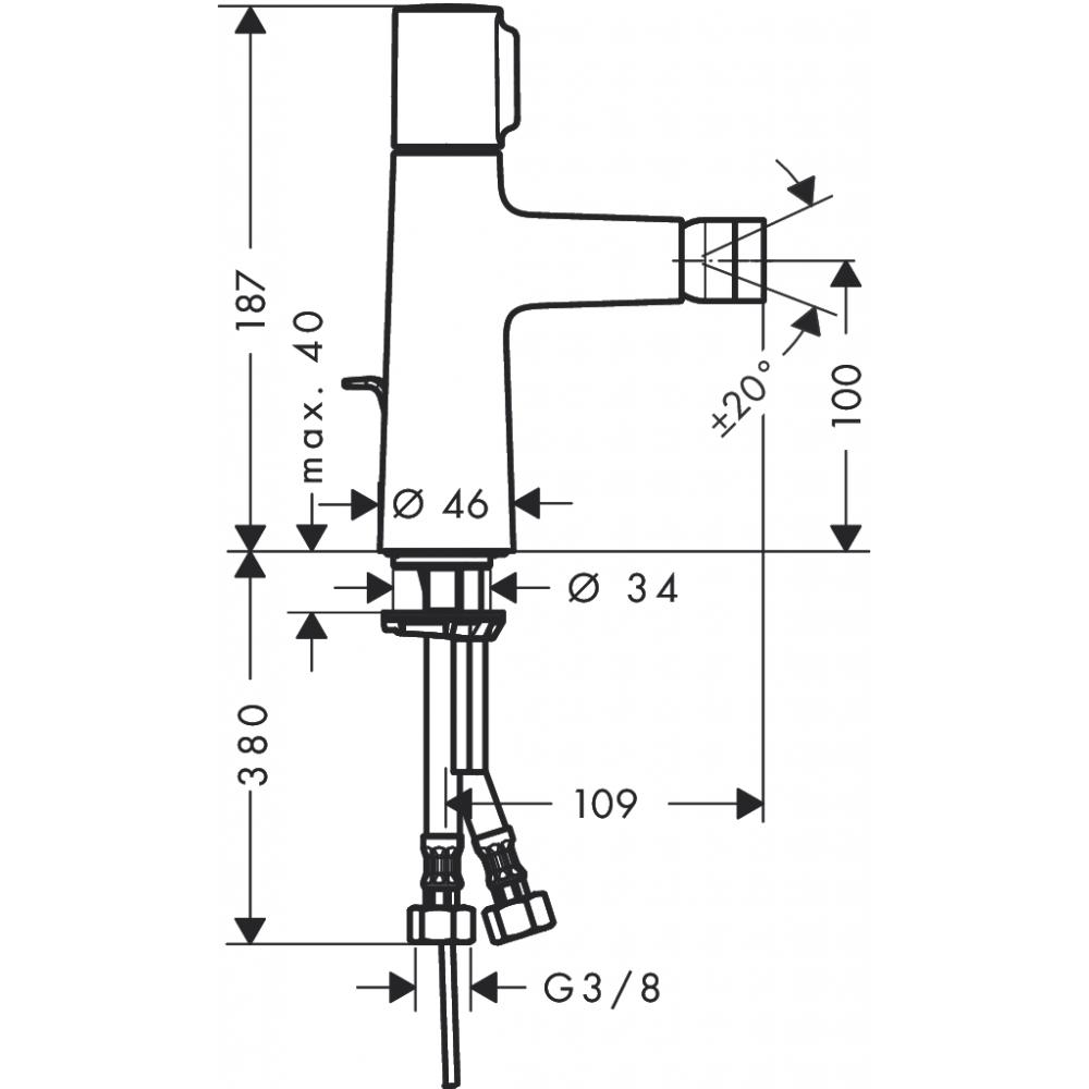 Смеситель для биде с донным клапаном Hansgrohe Talis Select S 72202000 Хром