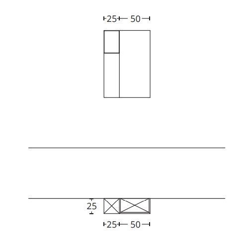 Комплект из двух открытых шкафов и полки BMT IKON IK-03.2    750х729х250 мм, цвет Burnt Walnut/Белый матовый