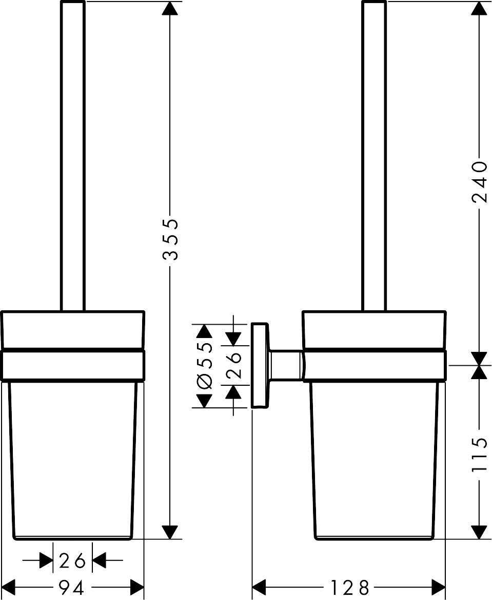 Набор для WC с держателем HANSGROHE LOGIS UNIVERSAL 41722000 цвет Хром