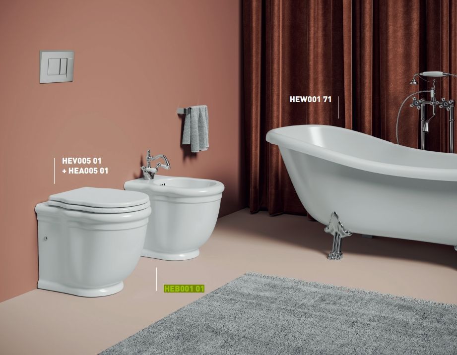 Унитаз напольный приставной ARTCERAM HERMITAGE 01 00 360 мм х 550 мм, с 1 отверстием под смеситель, белый глянцевый