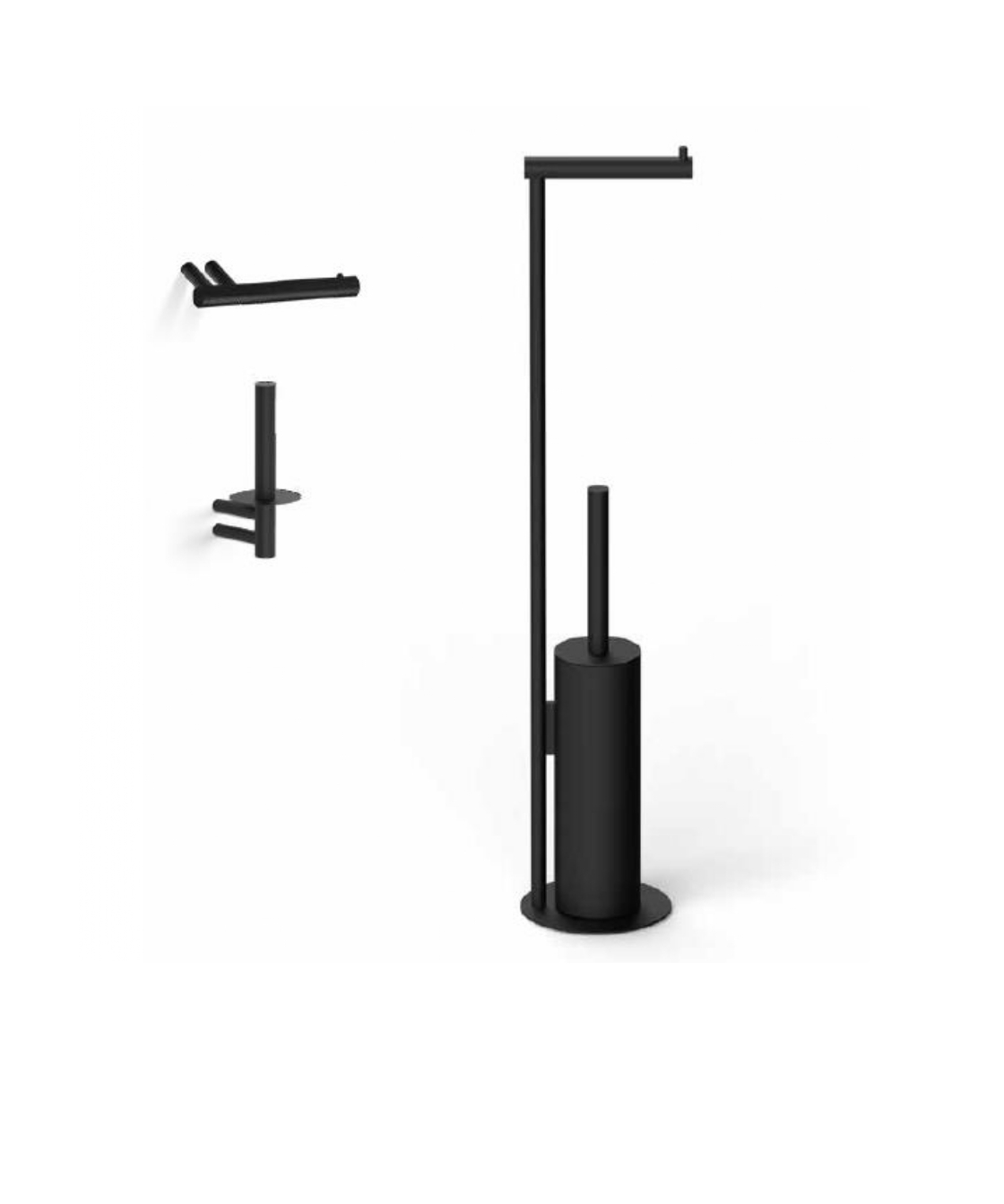 Стойка напольная с ершиком и держателем туалетной бумаги DECOR WALTHER  BAR SBK  0861582   Ø 14 х75,5 см, цвет золото матовое Gold Matt (24 carat)