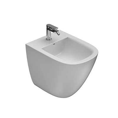 Биде напольное GLOBO STOCKHOLM LA010BI 370 мм х 510 мм, с отверстием под смеситель, с креплением, белый глянцевый