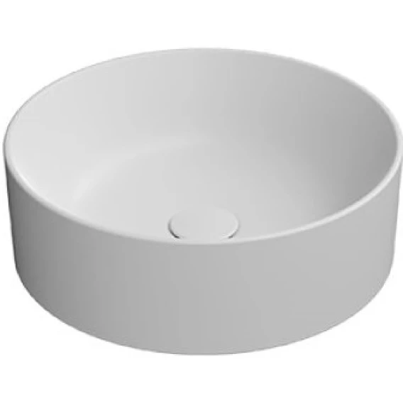 Раковина - чаша накладная круглая GSI KUBE X 942609 400 мм х 400 мм, без отверстия под смеситель, без перелива, цвет Белый матовый