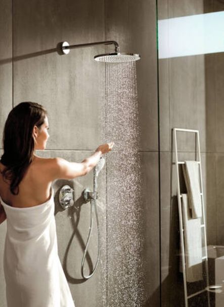 Верхний душ круглый HANSGROHE Croma 26221340 280, 1jet, с EcoSmart, цвет Шлифованный чёрный хром