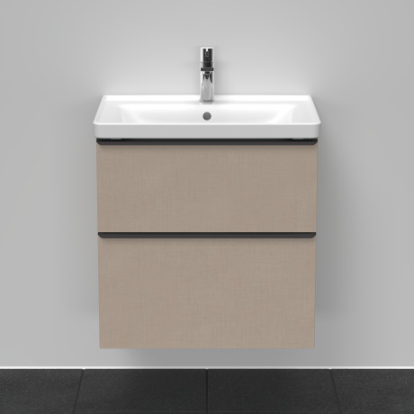 Тумба подвесная под раковину DURAVIT D-Neo DE435407575 634 мм х 452 мм, с выдвижным ящиком и выдвижным отделением, лён