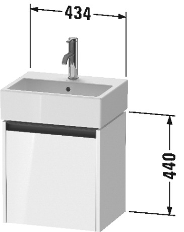 Тумба подвесная под раковину DURAVIT KETHO.2 K25070R91910000 338 мм х 434 мм х 440 мм, 1 дверца, петли справа, серо-коричневый матовый