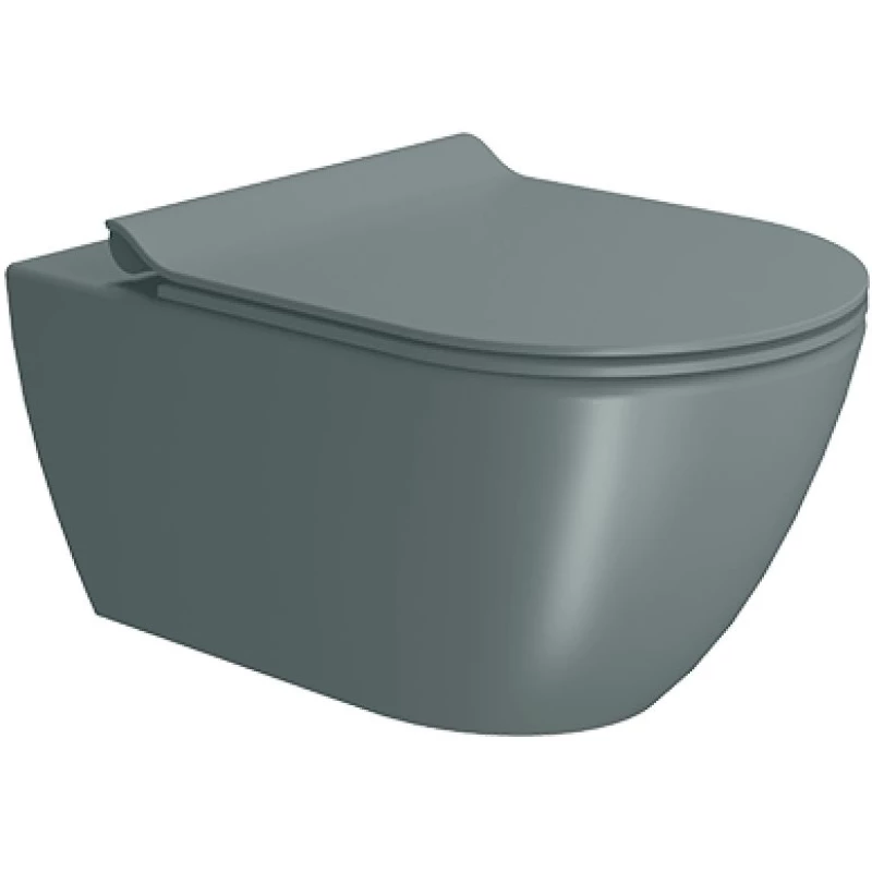 Унитаз подвесной безободковый GSI PURA 8815FR504 550 мм х 360 мм, с Swirlflush 2.0, с крепежом, цвет Agave Matte (старый артикул 881504 / 8815FR204)