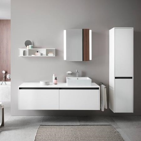 Высокий шкаф с двумя дверцами петли справа DURAVIT KETHO.2 K21329R91910000 360 мм х 400 мм х 1760 мм, серо-коричневый матовый