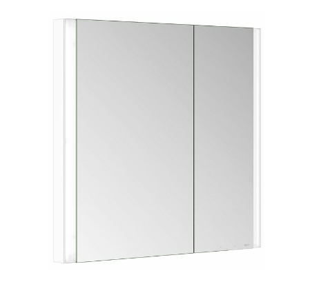 Зеркальный шкаф с подсветкой и подогревом для встраиваемого монтажа KEUCO Somaris 14512 512201 115 мм х 800 мм х 710 мм, с 2 поворотными ассиметричными дверцами, цвет корпуса Белый матовый