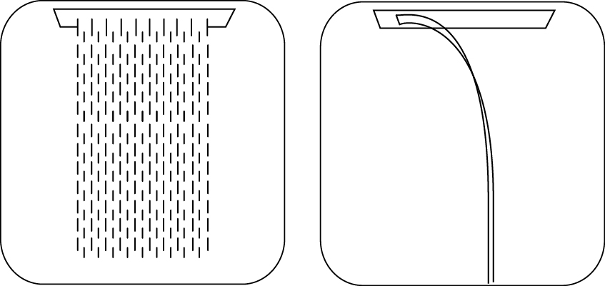 Верхний душ для подвесного потолка BOSSINI DREAM/2 H38925.030 570 мм х 470 мм, с 2 режимами струи, Хром