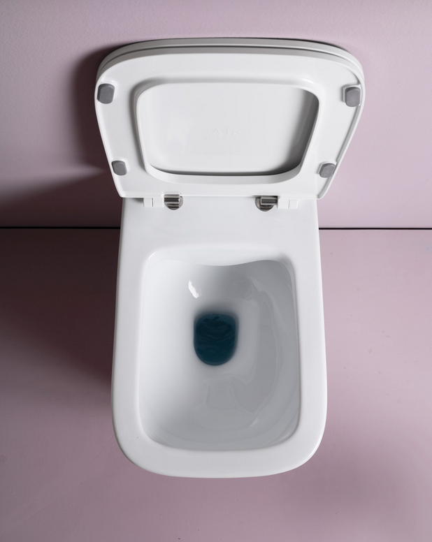 Подвесной унитаз безободковый прямоугольный ARTCERAM А16 ASV006 17 00 520 мм х 360 мм, с покрытием Saniglaze, с креплением, цвет Чёрный матовый