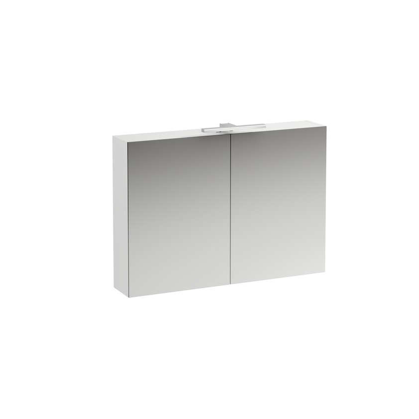 Зеркальный шкаф с подсветкой  Laufen Base   4.0285.2.110.260.1  100 см, белый матовый, 2 дверцы
