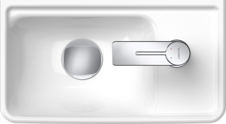 Раковина прямоугольная Duravit D-Neo 0739400041 400 мм х 200 мм, без перелива, с отверстием под смеситель справа, белая