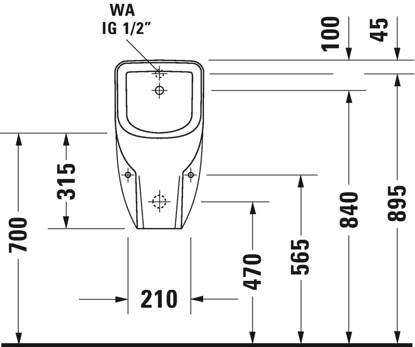 Писсуар подвесной безободковый c "мушкой" DURAVIT Duravit No.1 2819302007 290 мм х 305 мм, с покрытием HygieneGlaze, белый