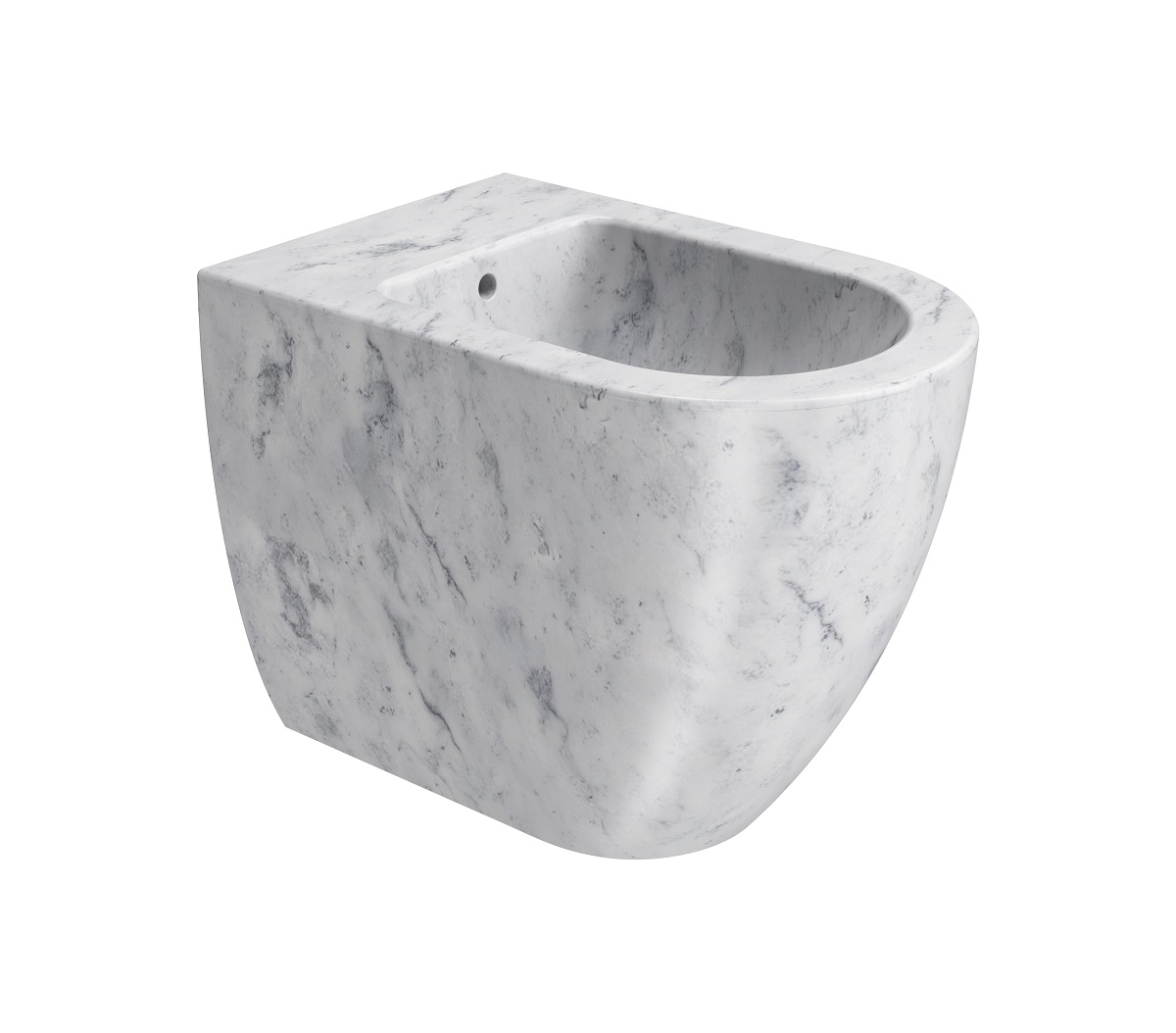 Биде напольное GSI AltaCeramica AC204F35 550 мм х 360 мм, с отверстием под смеситель, с переливом, с креплением, цвет под белый мрамор Marbled white (артикул без крепежа AC20435)