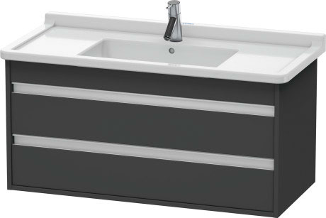 Тумба подвесная под раковину Duravit Ketho KT664504949 с двумя выдвижными ящиками, графит матовый