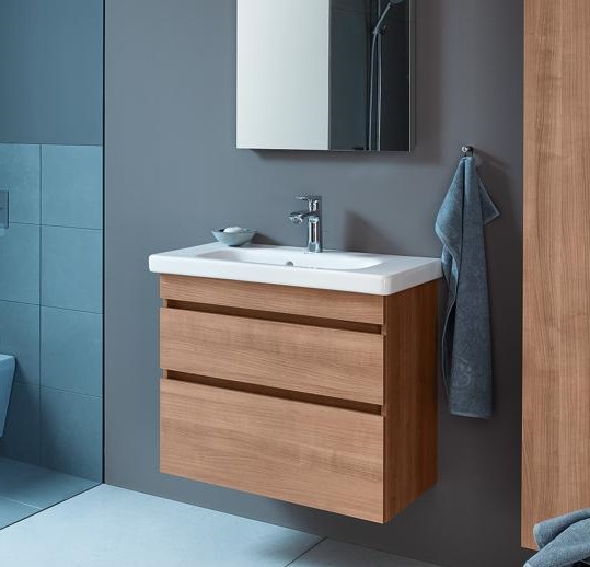 Тумбочка подвесная под раковину Duravit DuraStyle DS648104949 с двумя выдвижными ящиками, графит матовый