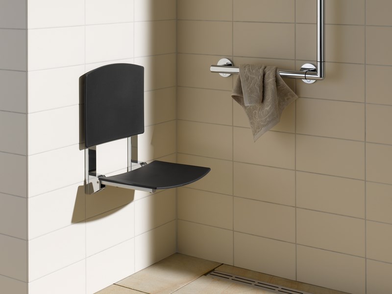 Поручень угловой 90° 465/765 мм KEUCO PLAN CARE 34906 170306 Алюминий анодированный/Хром